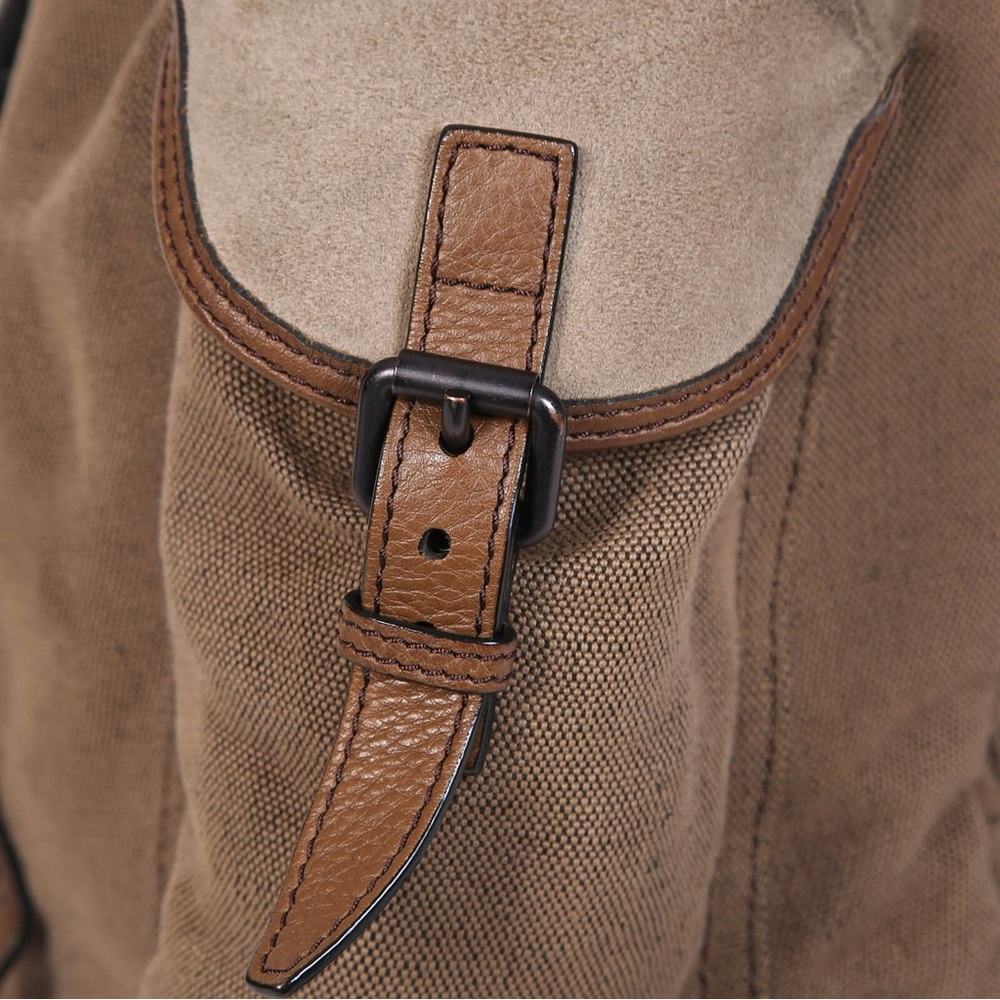 Burberry -Classic Brown Canvas Backpack - Picture 15 of 16